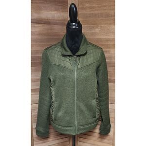 CB Women's Hartfort Green Stretch Soft Sweater Jacket Lightweight Size Large L
